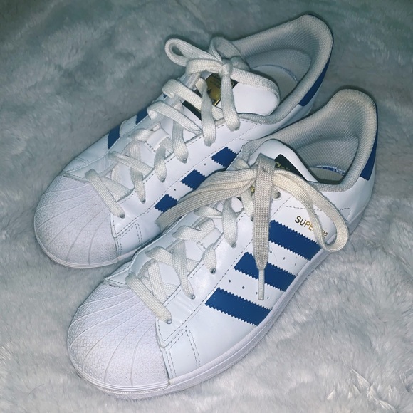 adidas Shoes - Adidas Superstars- Blue Stripes